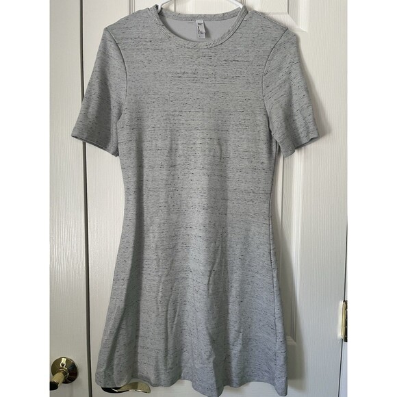American Apparel Midi Short Sleeve Gray Dress Women Large - Picture 2 of 7